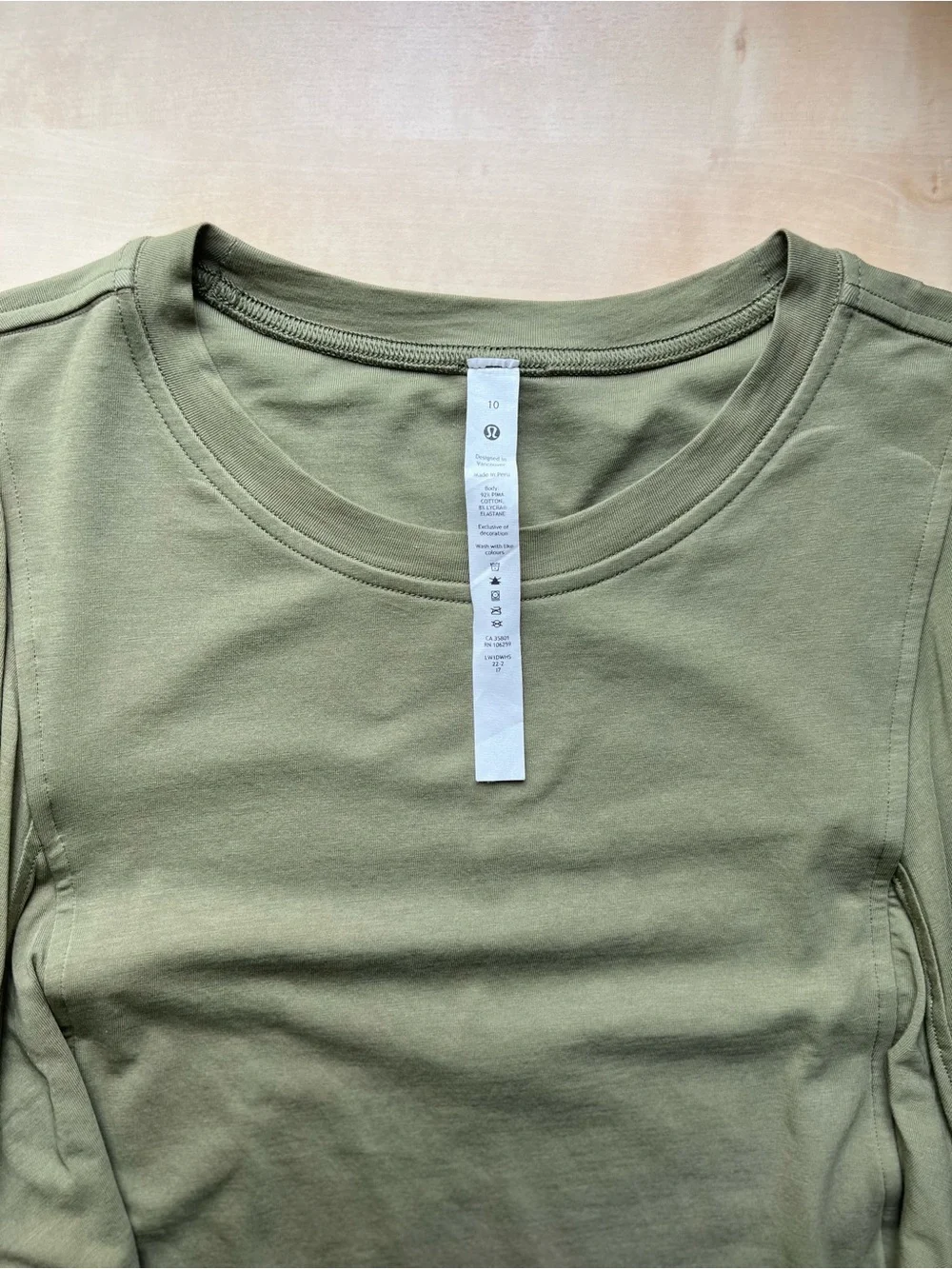 Lululemon Cotton Wrap-Front T-Shirt Dress in Bronze Green size 10